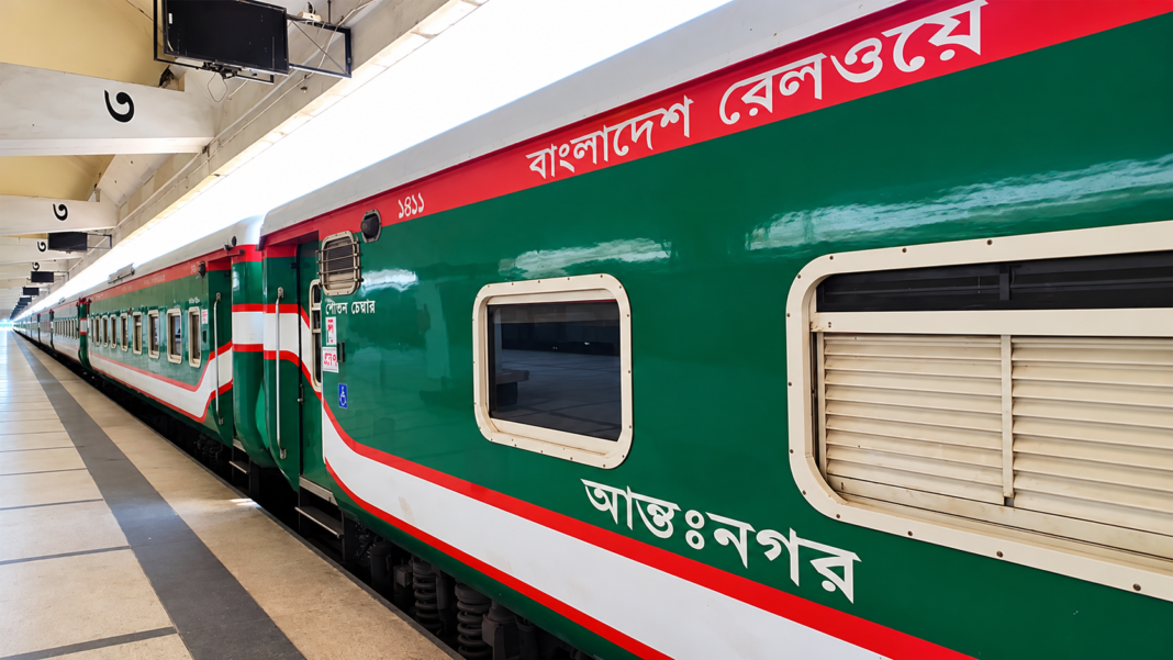 Bangladesh Railway Green Train at Platform 3