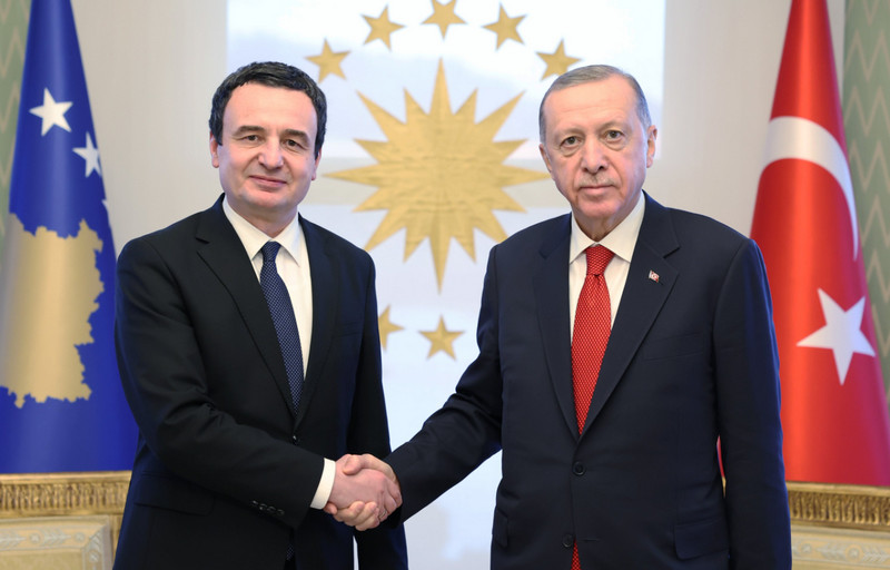 Erdoğan and Albin Kurti shake