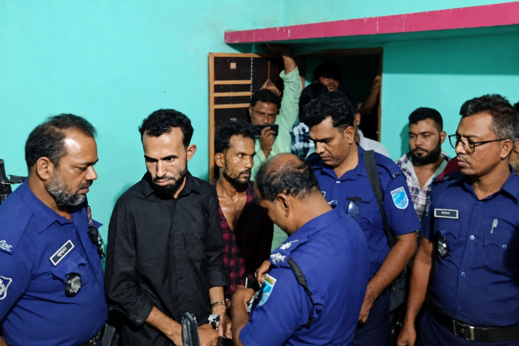 Tense Arrest in Teal Room